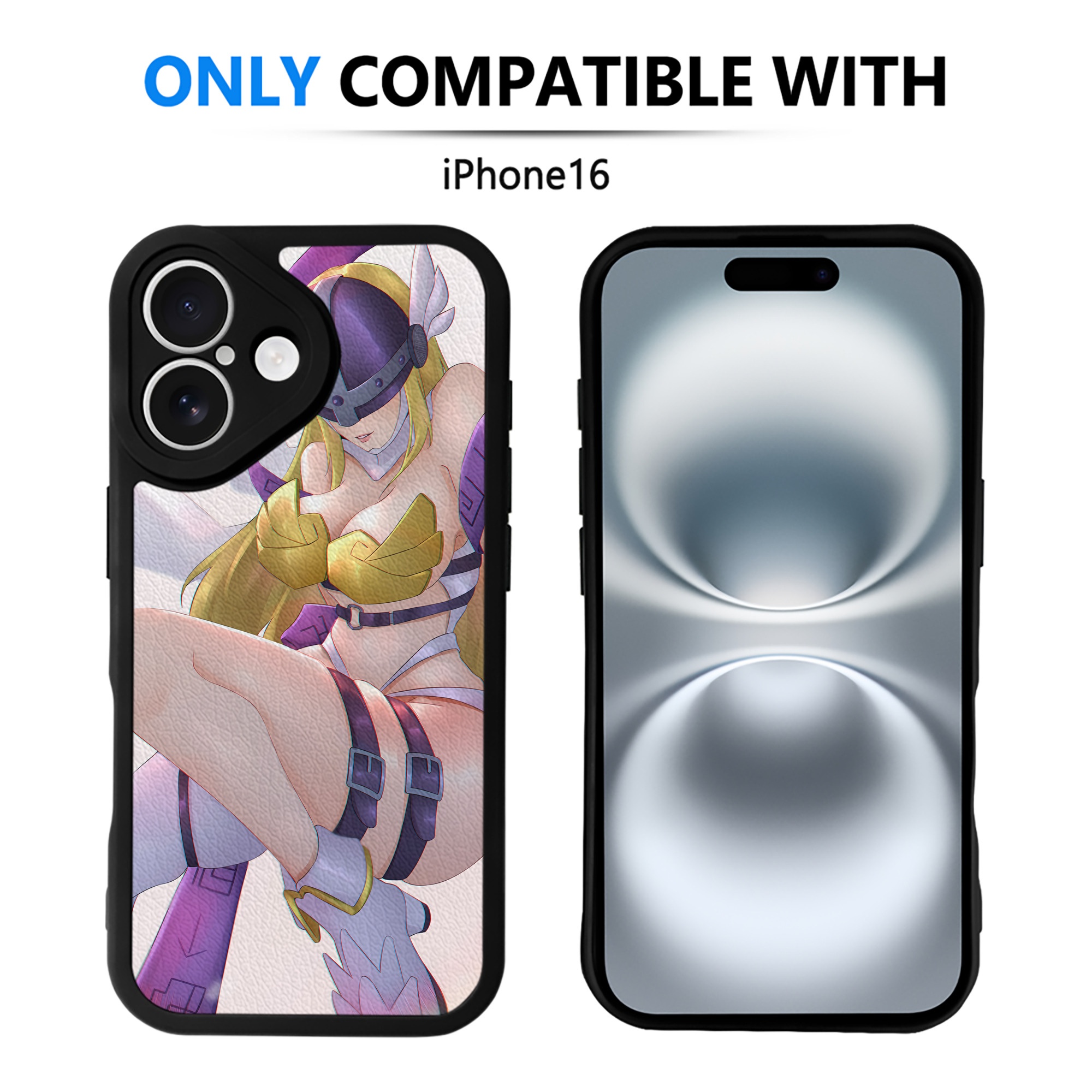 （画像用） Digimon デジタルモンスター/デジモン 【iPhone 16シリーズ対応】シリコンスマホケース（レザー調） 材質：シリコン